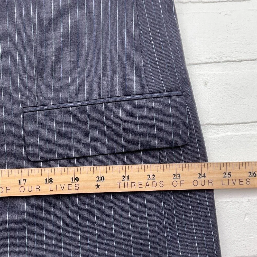 Chaps Ralph Lauren Blazer Men 44 Long Blue Pinstripe Classic Career‎ Wool Jacket